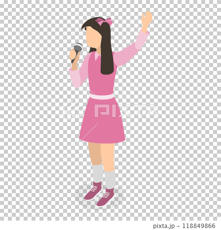 3D Isometric Flat  Set of Singing Children. Item 6 118849866