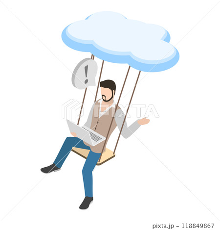 3D Isometric Flat  Illustration of Remote Team Collaboration. Item 3 118849867