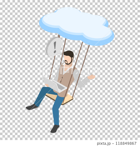 3D Isometric Flat  Illustration of Remote Team Collaboration. Item 3 118849867