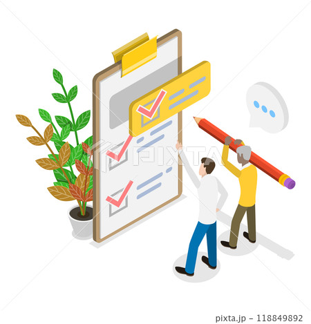 3D Isometric Flat  Illustration of Virtual Learning. Item 1 118849892