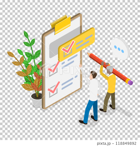 3D Isometric Flat  Illustration of Virtual Learning. Item 1 118849892