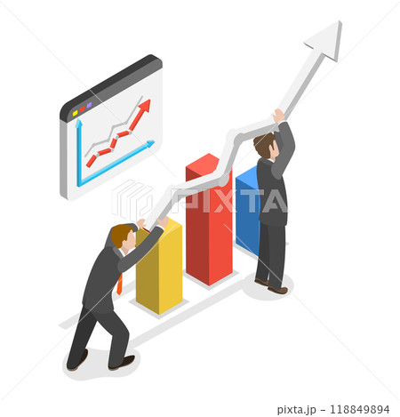 3D Isometric Flat  Illustration of Finance Growth. Item 3 118849894