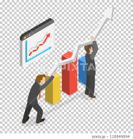 3D Isometric Flat  Illustration of Finance Growth. Item 3 118849894