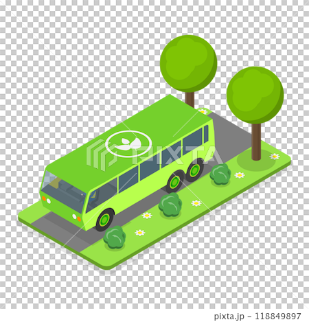 3D Isometric Flat  Illustration of Sustainable Transportation. Item 1 118849897