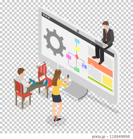 3D Isometric Flat Illustration of Software Development and Integration. Item 3 3D Isometric Flat Illustration of Software Development and Integration. Item 3 118849898