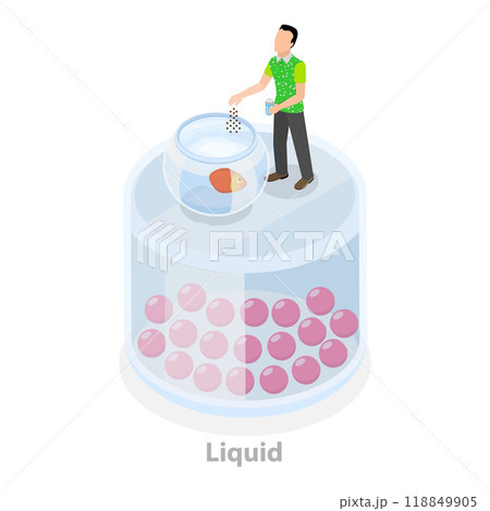 3D Isometric Flat  Illustration of State Of Matter. Item 3 118849905
