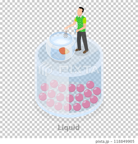 3D Isometric Flat  Illustration of State Of Matter. Item 3 118849905