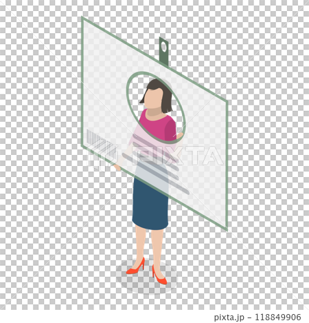3D Isometric Flat  Illustration of Identification Badge. Item 1 118849906