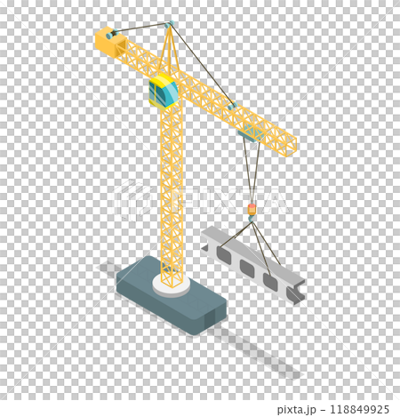 3D Isometric Flat Set of Construction Equipment. Item 7 3D Isometric Flat Set of Construction Equipment. Item 7 118849925