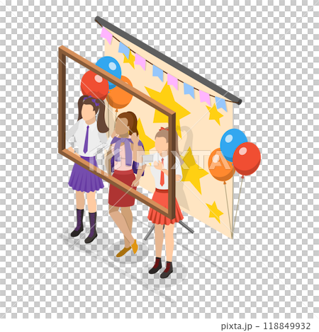 3D Isometric Flat  Illustration of School Fair. Item 1 118849932