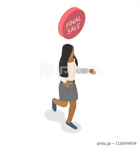 3D Isometric Flat  Illustration of Intrusive Sellers. Item 4 118849934