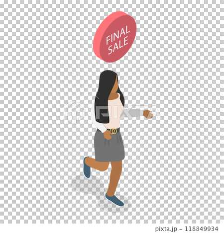 3D Isometric Flat  Illustration of Intrusive Sellers. Item 4 118849934