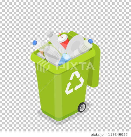 3D Isometric Flat  Illustration of Waste Management. Item 3 118849935
