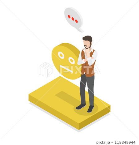 3D Isometric Flat  Set of Mood Scenes. Item 4 118849944