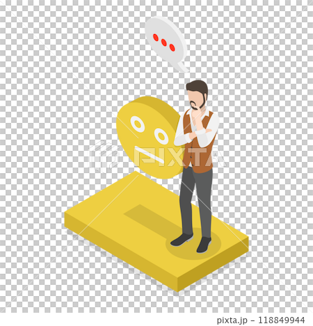 3D Isometric Flat  Set of Mood Scenes. Item 4 118849944