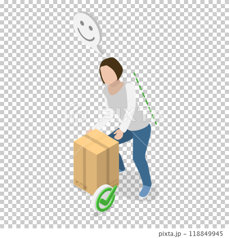 3D Isometric Flat  Illustration of Posture While Weight Lifting. Item 3 118849945