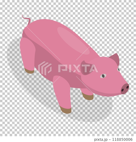 3D Isometric Flat  Set of Zoo Animals. Item 14 118850006