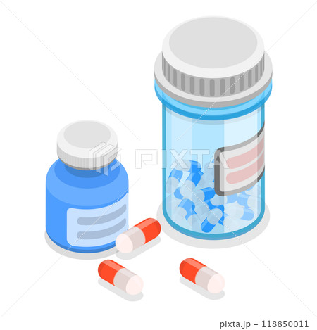 3D Isometric Flat  Set of Illegal Drugs. Item 3 118850011