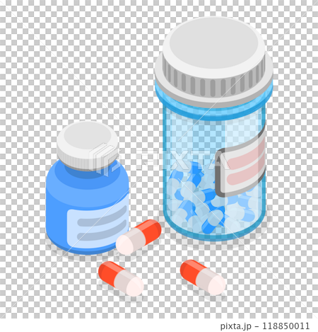 3D Isometric Flat  Set of Illegal Drugs. Item 3 118850011