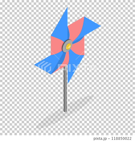 3D Isometric Flat  Set of Pinwheels. Item 5 118850022