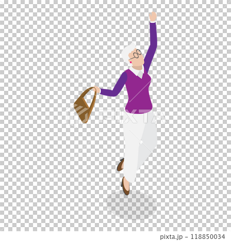 3D Isometric Flat Illustration of Happy Seniors. Item 1 3D Isometric Flat Illustration of Happy Seniors. Item 1 118850034