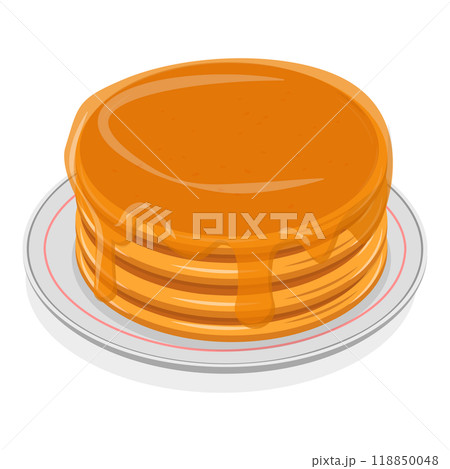 3D Isometric Flat  Set of Maple Syrup. Item 3 118850048