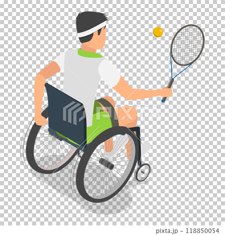 3D Isometric Flat  Set of Disabled Sportsmen. Item 6 3D Isometric Flat  Set of Disabled Sportsmen. Item 6 118850054