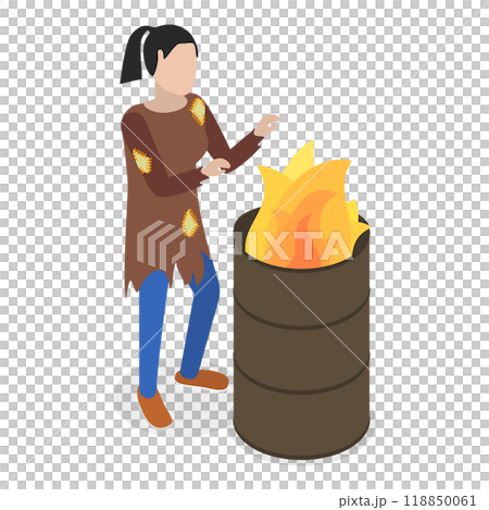 3D Isometric Flat Set of Homeless People. Item 1 3D Isometric Flat Set of Homeless People. Item 1 118850061
