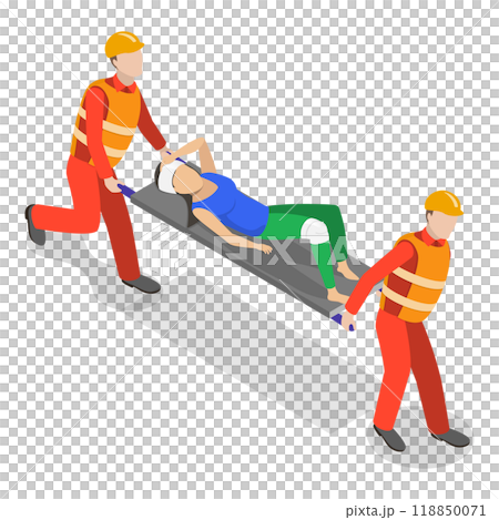 3D Isometric Flat  Set of Rescue Services. Item 2 118850071