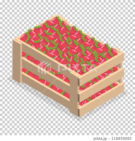 3D Isometric Flat  Illustration of Wood Organic Market Pack. Item 4 118850085