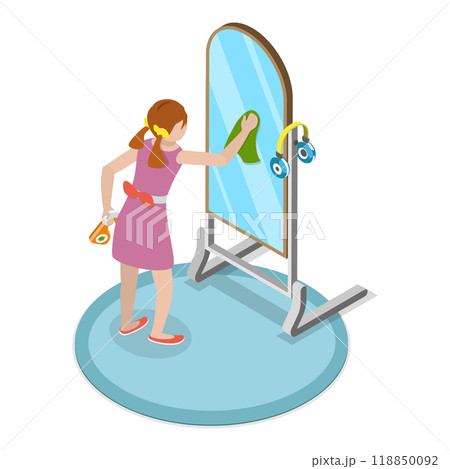 3D Isometric Flat Set of Family Household Activities. Item 6 3D Isometric Flat Set of Family Household Activities. Item 6 118850092