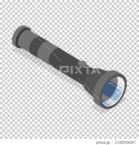 3D Isometric Flat  Set of Flashlights. Item 4 118850097