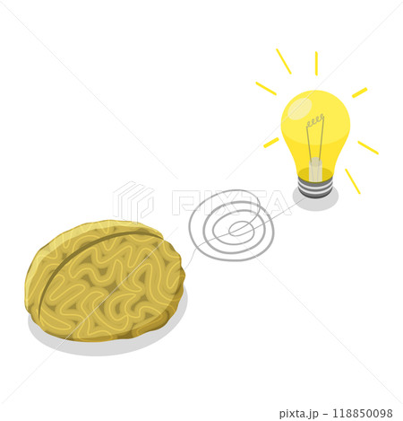3D Isometric Flat  Set of Thinking Process. Item 3 118850098
