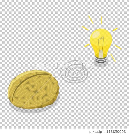 3D Isometric Flat  Set of Thinking Process. Item 3 118850098