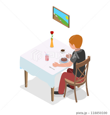 3D Isometric Flat  Illustration of Schoolchild Daily Routine. Item 5 118850100
