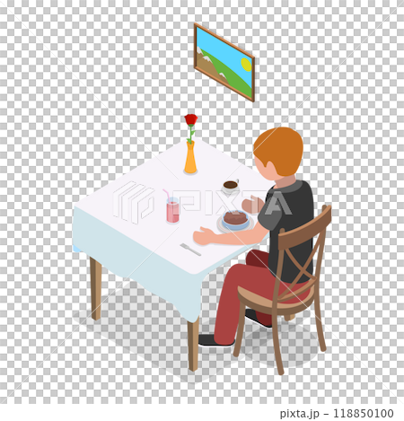 3D Isometric Flat  Illustration of Schoolchild Daily Routine. Item 5 118850100