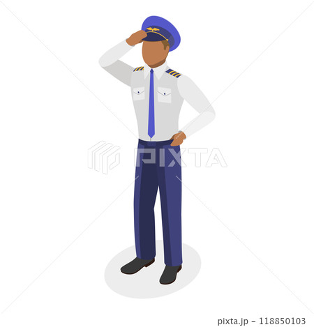 3D Isometric Flat  Set of Airport Staff. Item 10 118850103