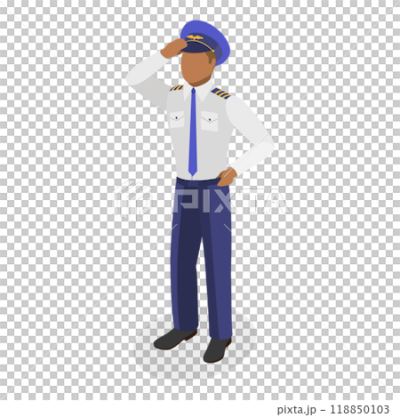3D Isometric Flat  Set of Airport Staff. Item 10 118850103