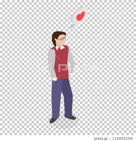 3D Isometric Flat  Illustration of Human Personality Feelings. Item 7 118850104