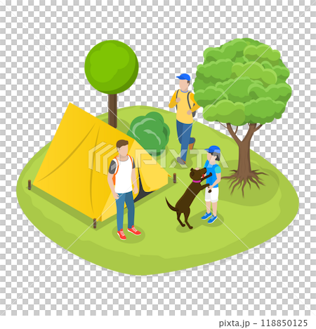 3D Isometric Flat  Set of Trail Adventures. Item 4 118850125