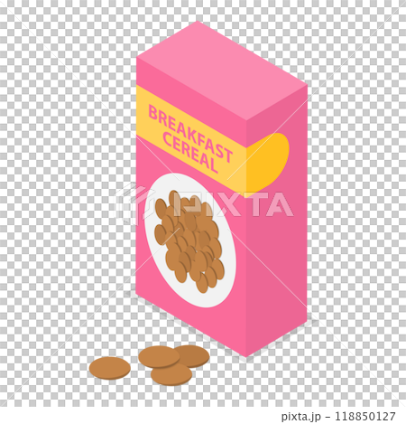 3D Isometric Flat Set of Breakfast Cereals. Item 3 3D Isometric Flat Set of Breakfast Cereals. Item 3 118850127