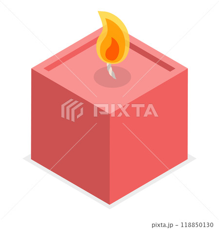 3D Isometric Flat Set of Candles. Item 5 3D Isometric Flat Set of Candles. Item 5 118850130
