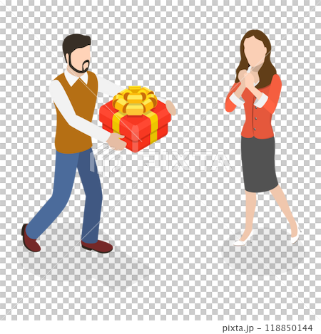 3D Isometric Flat  Illustration of Gratitude And Appreciation. Item 2 118850144