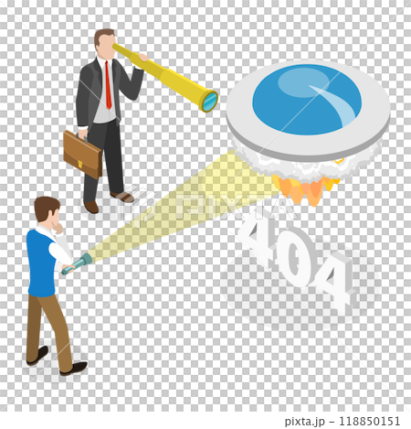 3D Isometric Flat Illustration of 404 Error. Item 2 3D Isometric Flat Illustration of 404 Error. Item 2 118850151