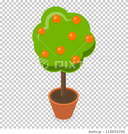 3D Isometric Flat  Set of Garden Flowers. Item 3 118850168