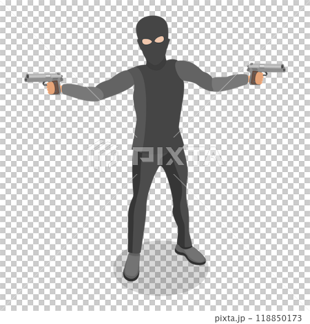 3D Isometric Flat Set of Criminal Set. Item 4 3D Isometric Flat Set of Criminal Set. Item 4 118850173