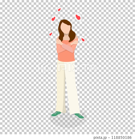3D Isometric Flat  Illustration of Selflove. Item 1 118850186