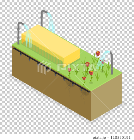 3D Isometric Flat  Illustration of Irrigation System. Item 1 118850191