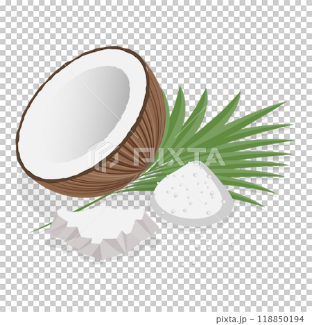 3D Isometric Flat  Set of Cocount Elements. Item 1 118850194