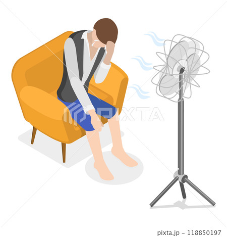 3D Isometric Flat  Set of Summer Heat. Item 3 118850197